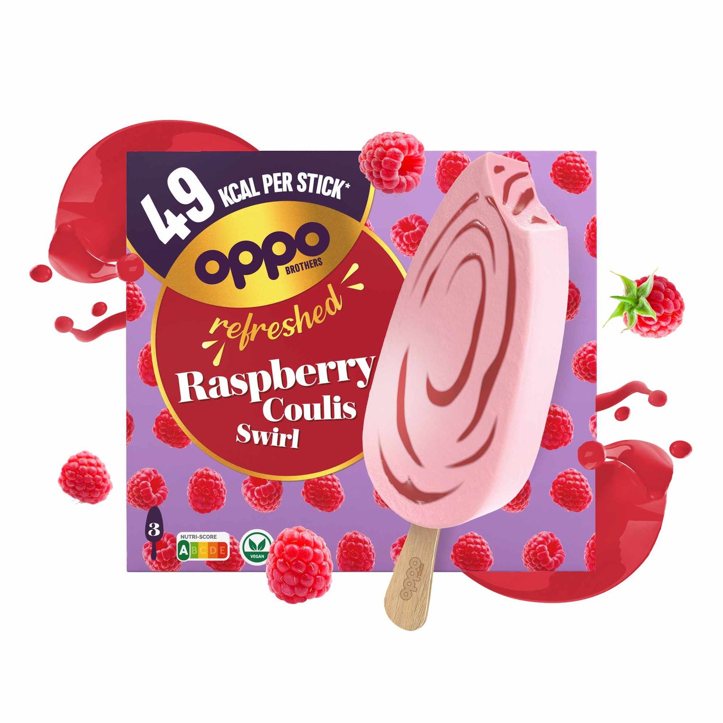 OPPO BROTHERS REFRESHED - RASPBERRY COULIS SWIRL 3X95ML