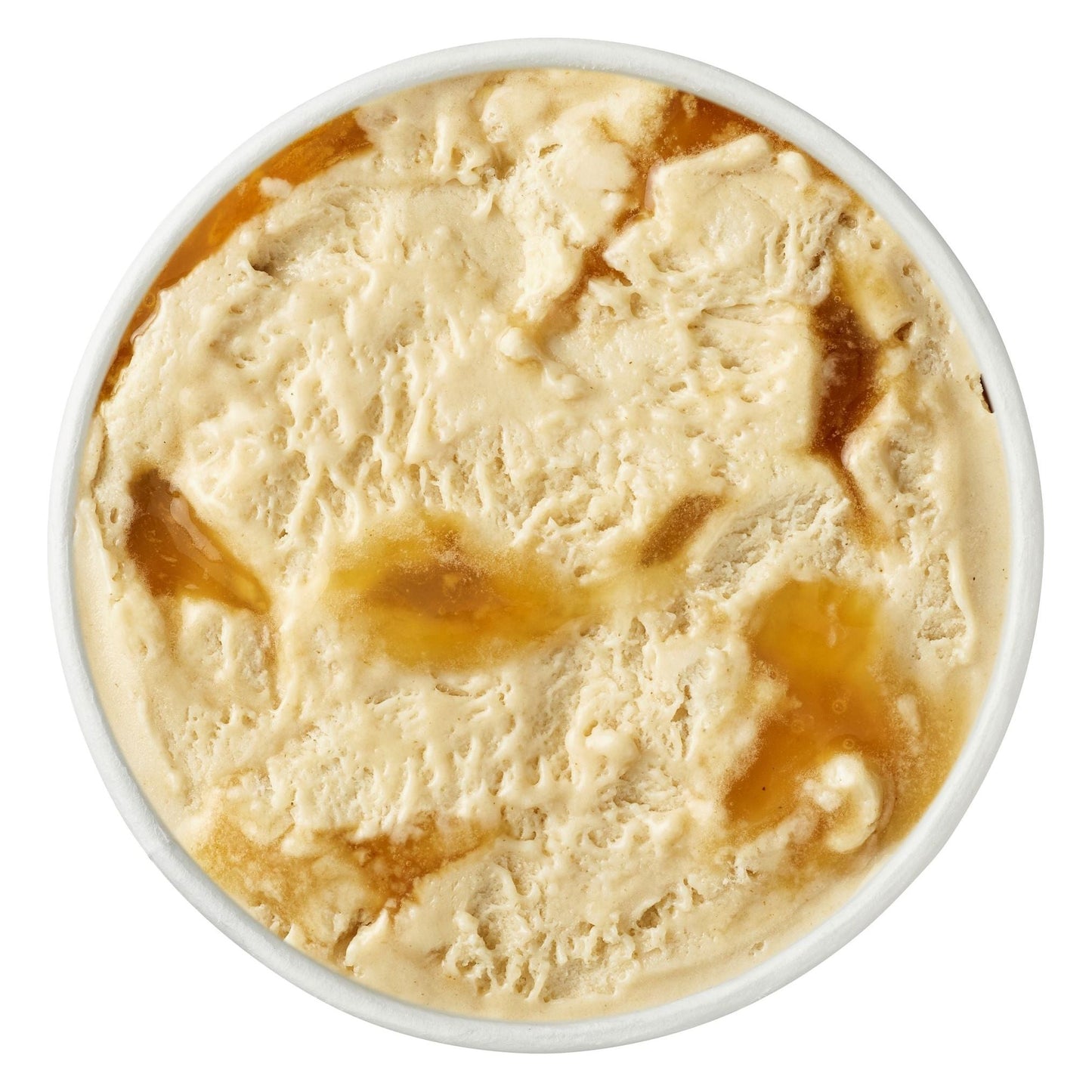 Tarrina Double Salted Caramel Swirl de helado Double Salted Caramel Swirl mostrada desde arriba