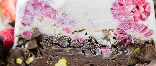 Chocolate Caramel Ice Cream Cake Slice