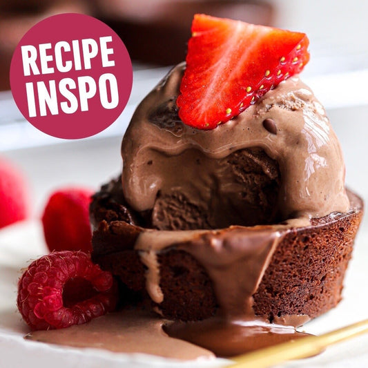 Chocolate Brownie Cup With Berries On Plate