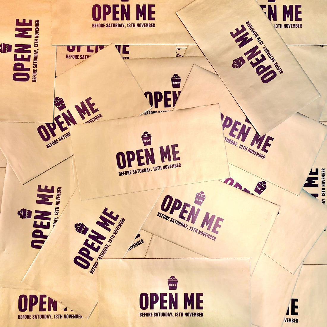 Open Me Gold Envelope Pile With Free Ice Cream Tub Vouchers