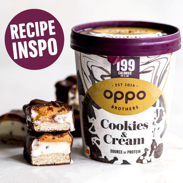 Recette : Barres de biscuits et de crème avec de la crème glacée d'Oppo Brothers