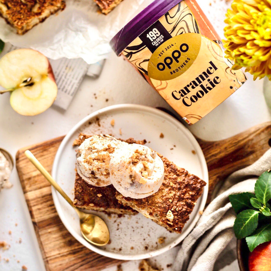 Spiced Apple Pie Bars With Oppo Brothers Ice Cream