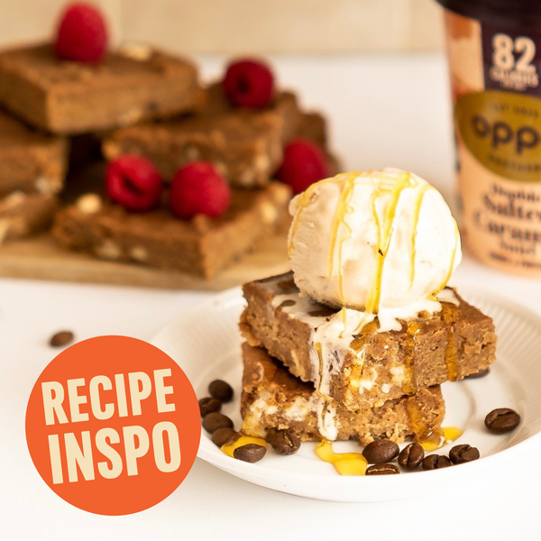Recipe: Healthy(ish) Chickpea Coffee Blondies - Two Chimps Coffee x Oppo Brothers Ice Cream