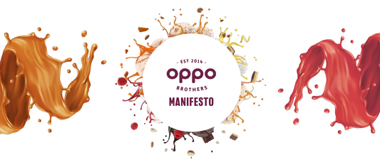 Unser Manifest und das Logo der Oppo Brothers mit Saucen-Wirbeln