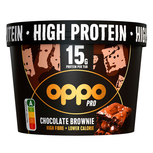 OPPO BROTHERS HIGH PROTEIN CHOCOLATE BROWNIE ICE CREAM TUB 240ML