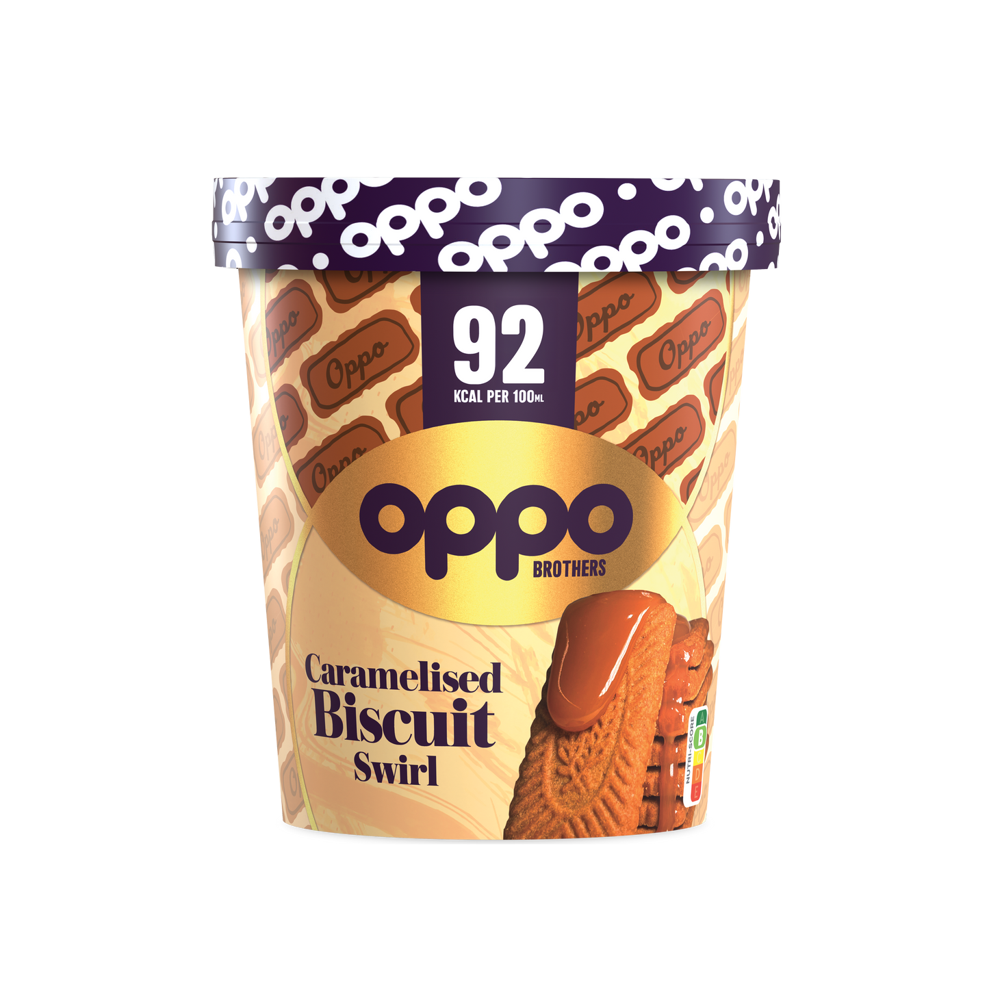OPPO BROTHERS CARAMELISED BISCUIT SWIRL ICE CREAM TUB 475ML