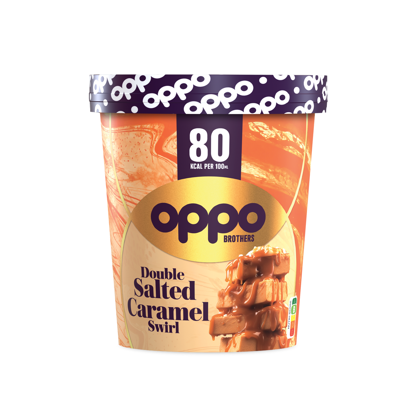 OPPO BROTHERS TUB ICE CREAM DOUBLE SALAT CARAMEL SWIRL 475ML